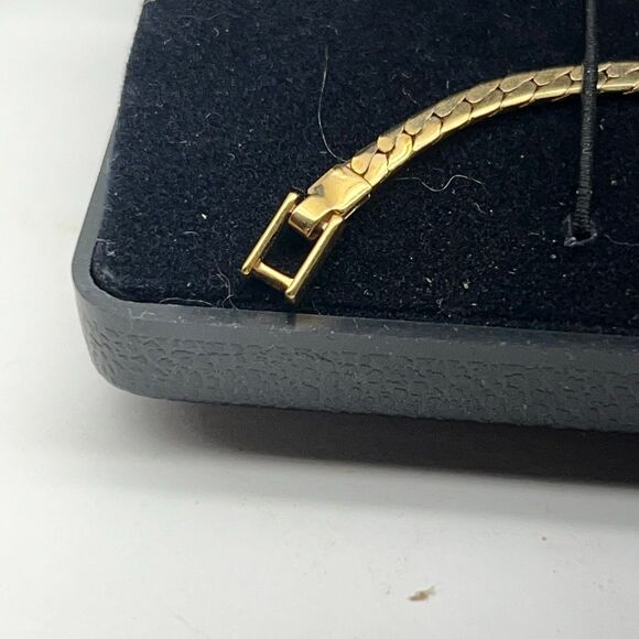 Vintage Gold Tone/Plated Cubic Zirconia Tennis Bracelet Snake Style Chain New - Picture 3 of 11